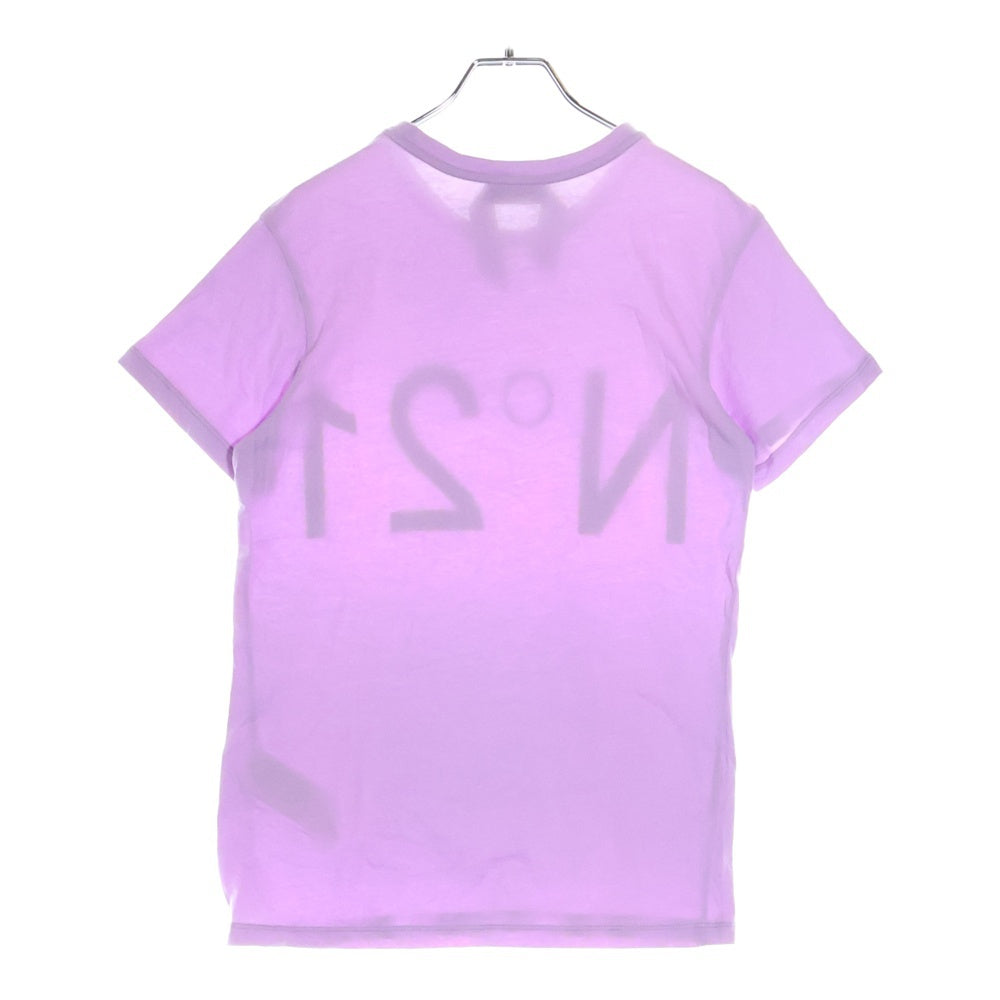 N21 numero ventuno(ヌメロ ヴェントゥーノ) FRONT LOGO PRINT フロント ロゴ プリント クルーネック 半袖Tシャツ カットソー パープル レディース 18SU-F021-6363
