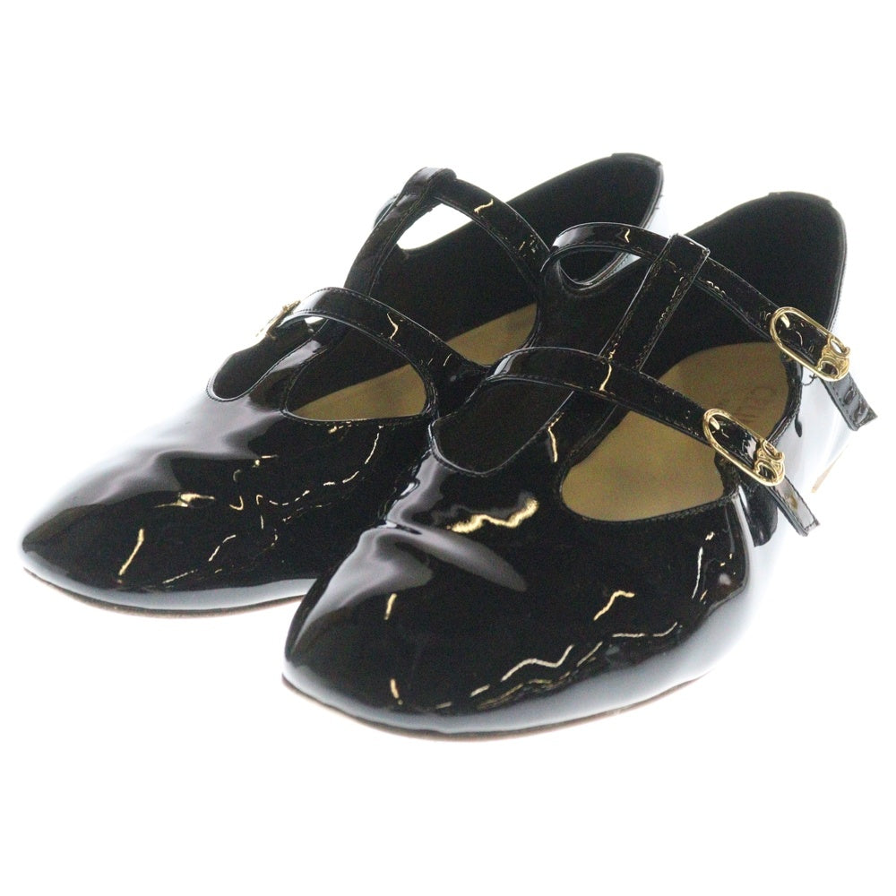 CELINE(セリーヌ) 24SS LES BALLAERINES CELINE ベビーズ バレリーナ パテント カーフスキン ブラック レディース 354684582C 38NO