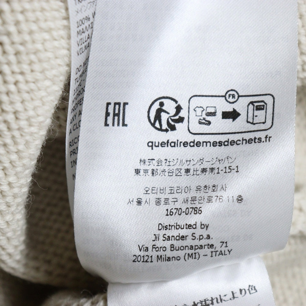 JIL SANDER +(ジルサンダープラス) 23AW ボタンディティール ハイネック ウールニット グレー レディース J40GP0135 J14653