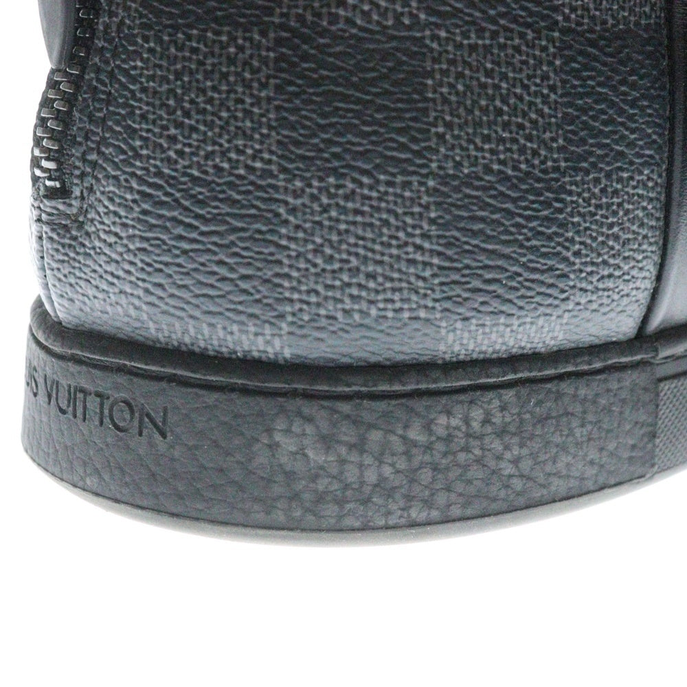 LOUIS VUITTON(ルイヴィトン) ダミエ グラフィット レースアップ バックジップ レザー ハイカットスニーカー ブラック