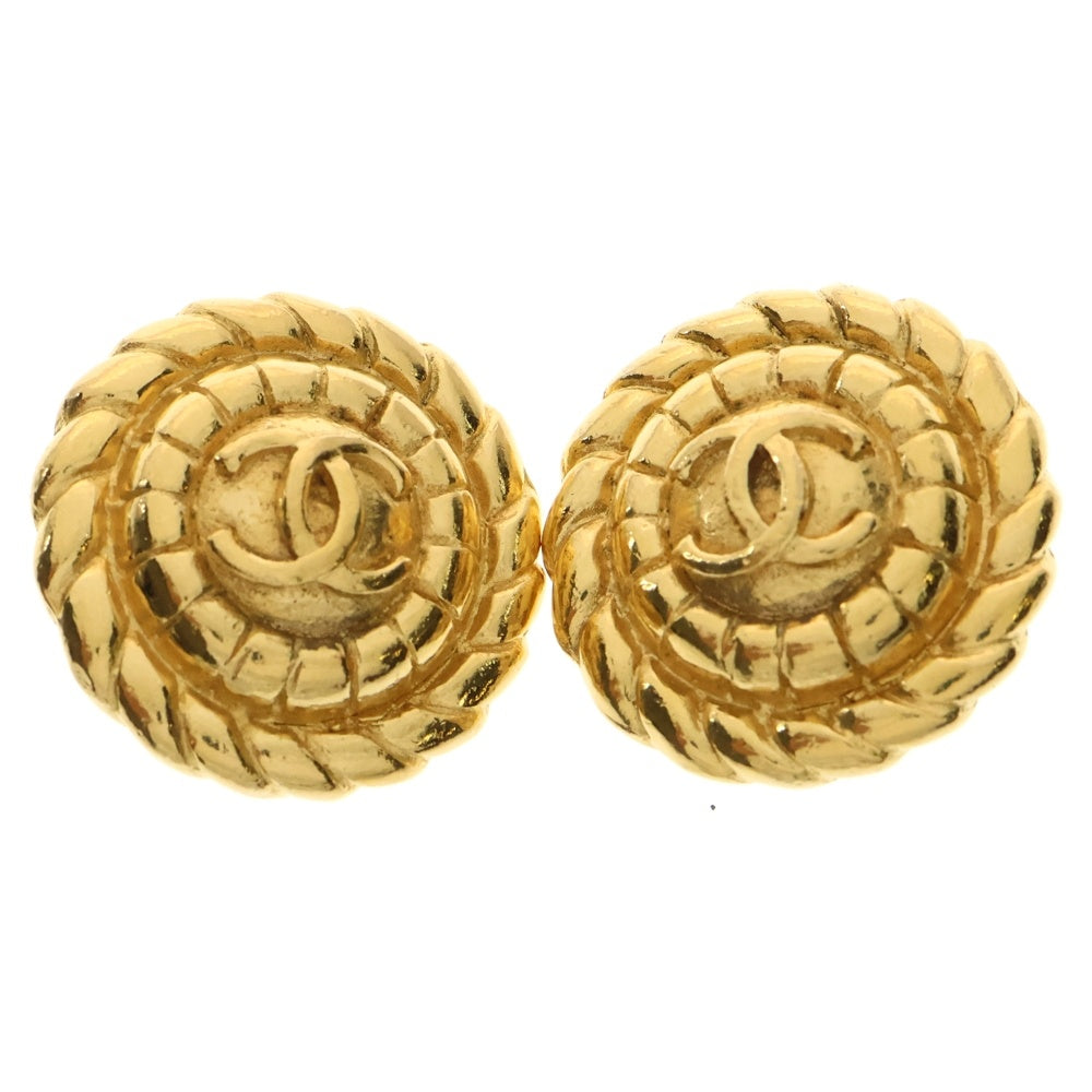 CHANEL(シャネル) VINTAGE ヴィンテージ ココマーク ラウンド イヤリング ピアス ゴールド レディース