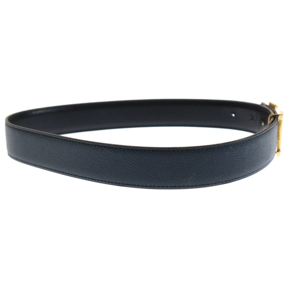 HERMES(エルメス) Hバックル コンスタンスベルト カーフレザー リバーシブル ゴールド金具 □A刻印 ブラック