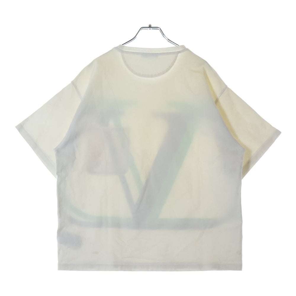 VALENTINO(ヴァレンティノ) フロント ロゴプリント 胸ポケット クルーネック カットソー 半袖Tシャツ ホワイト 0000045669 01