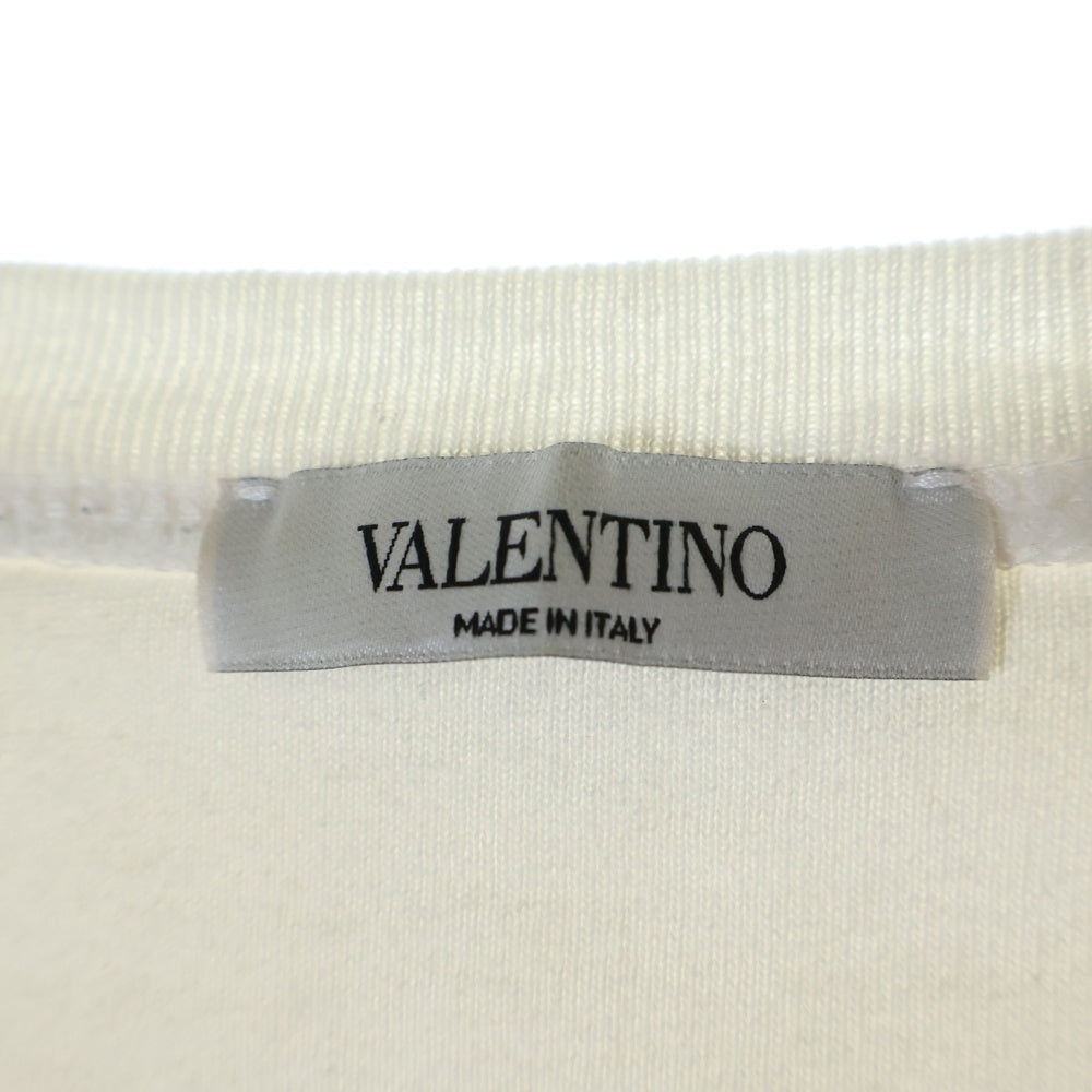 VALENTINO(ヴァレンティノ) フロント ロゴプリント 胸ポケット クルーネック カットソー 半袖Tシャツ ホワイト 0000045669 01