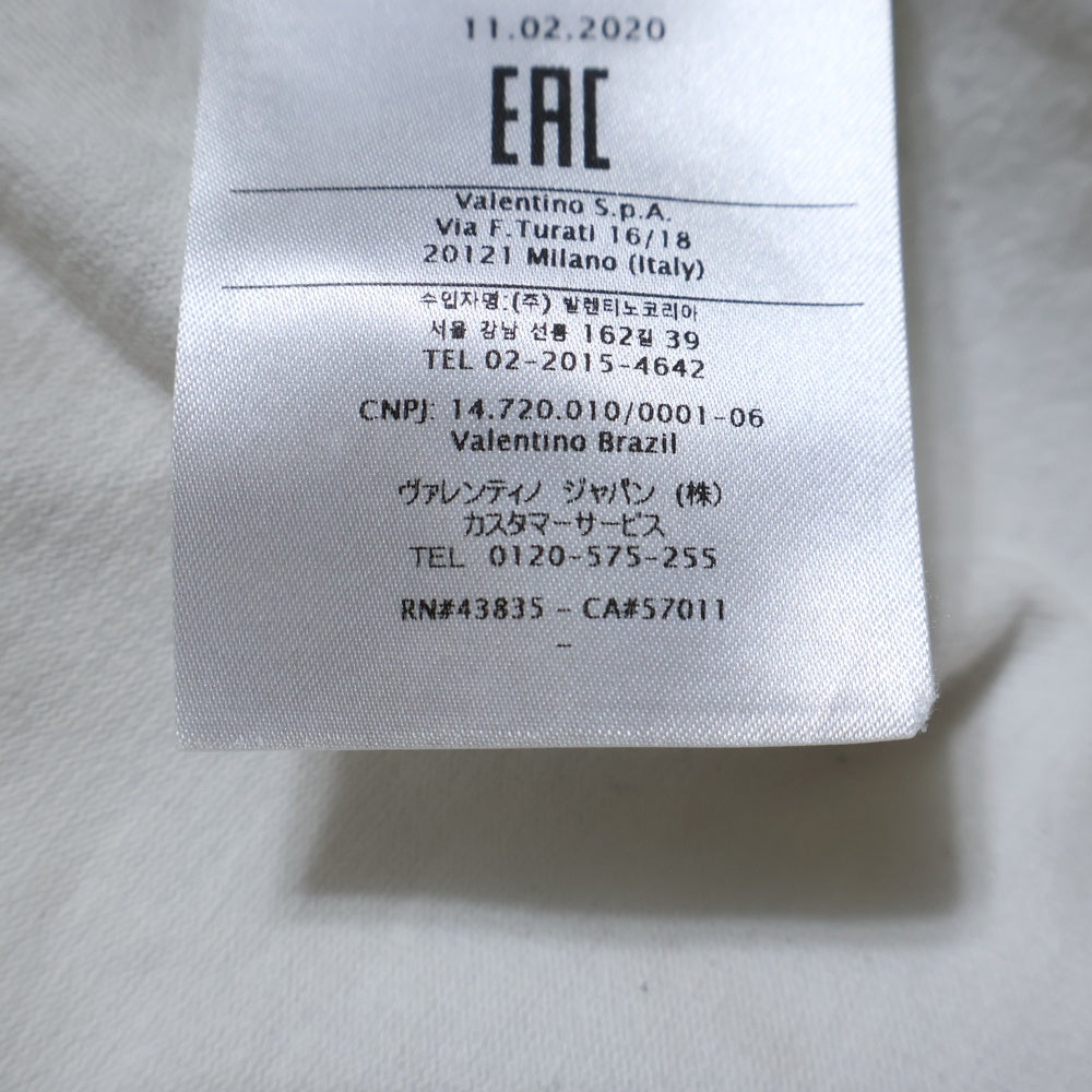 VALENTINO(ヴァレンティノ) フロント ロゴプリント 胸ポケット クルーネック カットソー 半袖Tシャツ ホワイト 0000045669 01