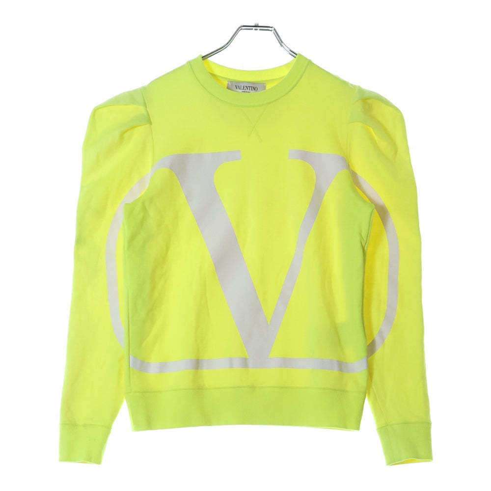VALENTINO(ヴァレンティノ) フロント ロゴプリント クルーネック スウェット トレーナー イエロー レディース 000004843301