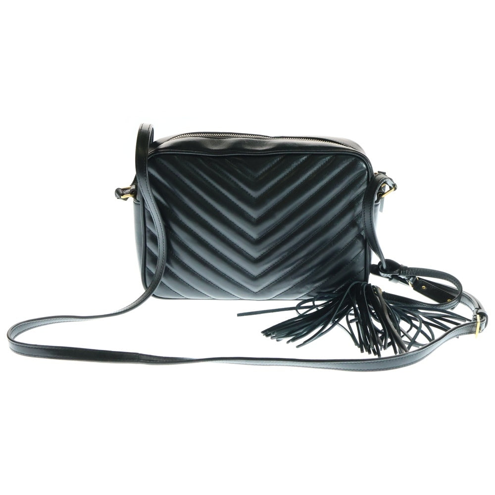 SAINT LAURENT PARIS(サンローランパリ) LOU ルー レザー キルティング タッセル カメラバッグ ブラック 612544