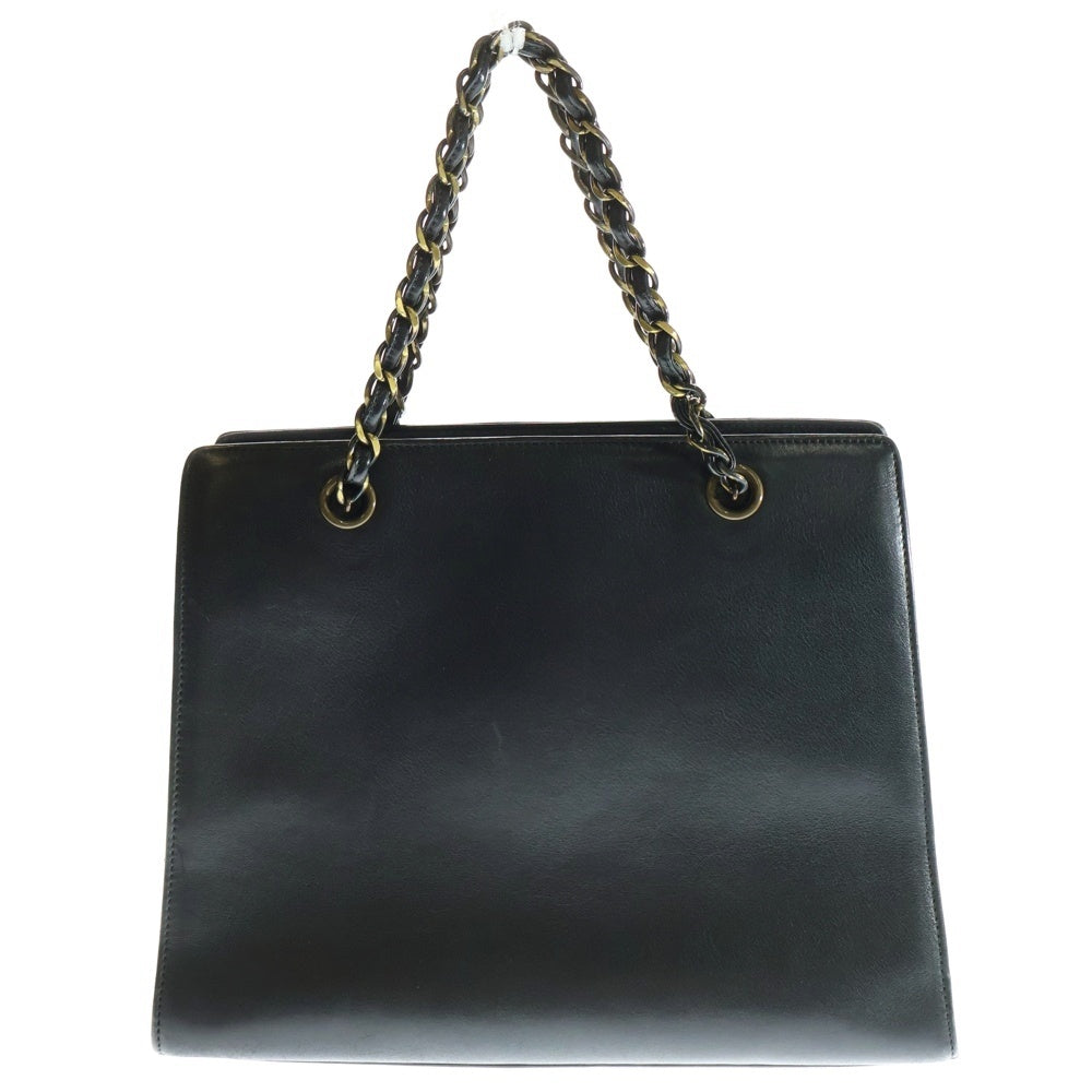 CHANEL(シャネル) ココマーク ターンロック ゴールド金具 Wチェーンハンドル ハンドバッグ ブラック