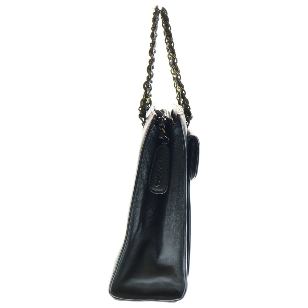 CHANEL(シャネル) ココマーク ターンロック ゴールド金具 Wチェーンハンドル ハンドバッグ ブラック
