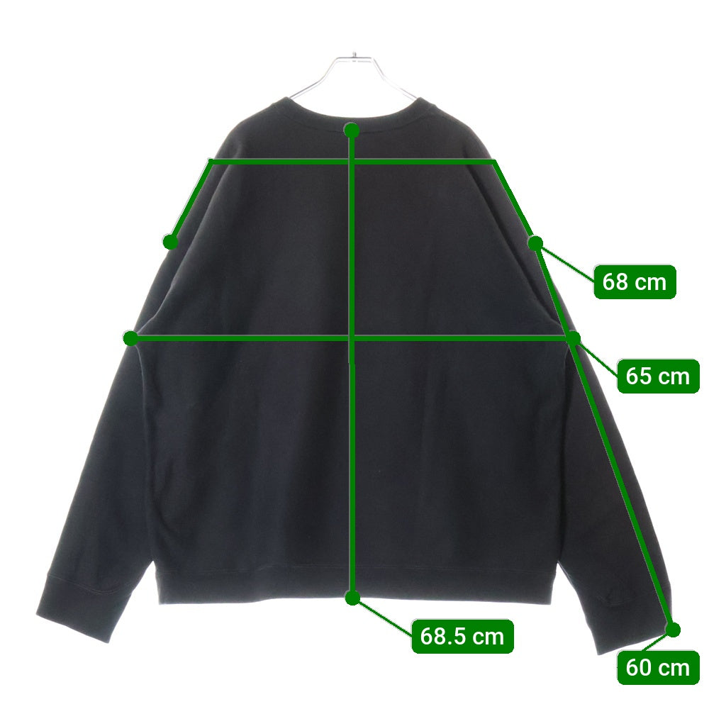 ATON(エイトン) × B2nd GARMENTDYE URAKE OVERSIZED SWEATSHIRT ビーセカンド ガーメントダイ オーバーサイズ クルーネックスウェットトレーナー ブラック 7055446