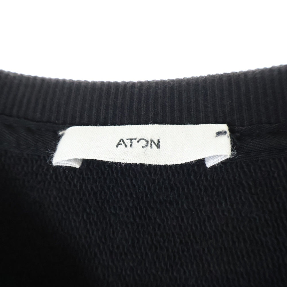 ATON(エイトン) × B2nd GARMENTDYE URAKE OVERSIZED SWEATSHIRT ビーセカンド ガーメントダイ オーバーサイズ クルーネックスウェットトレーナー ブラック 7055446