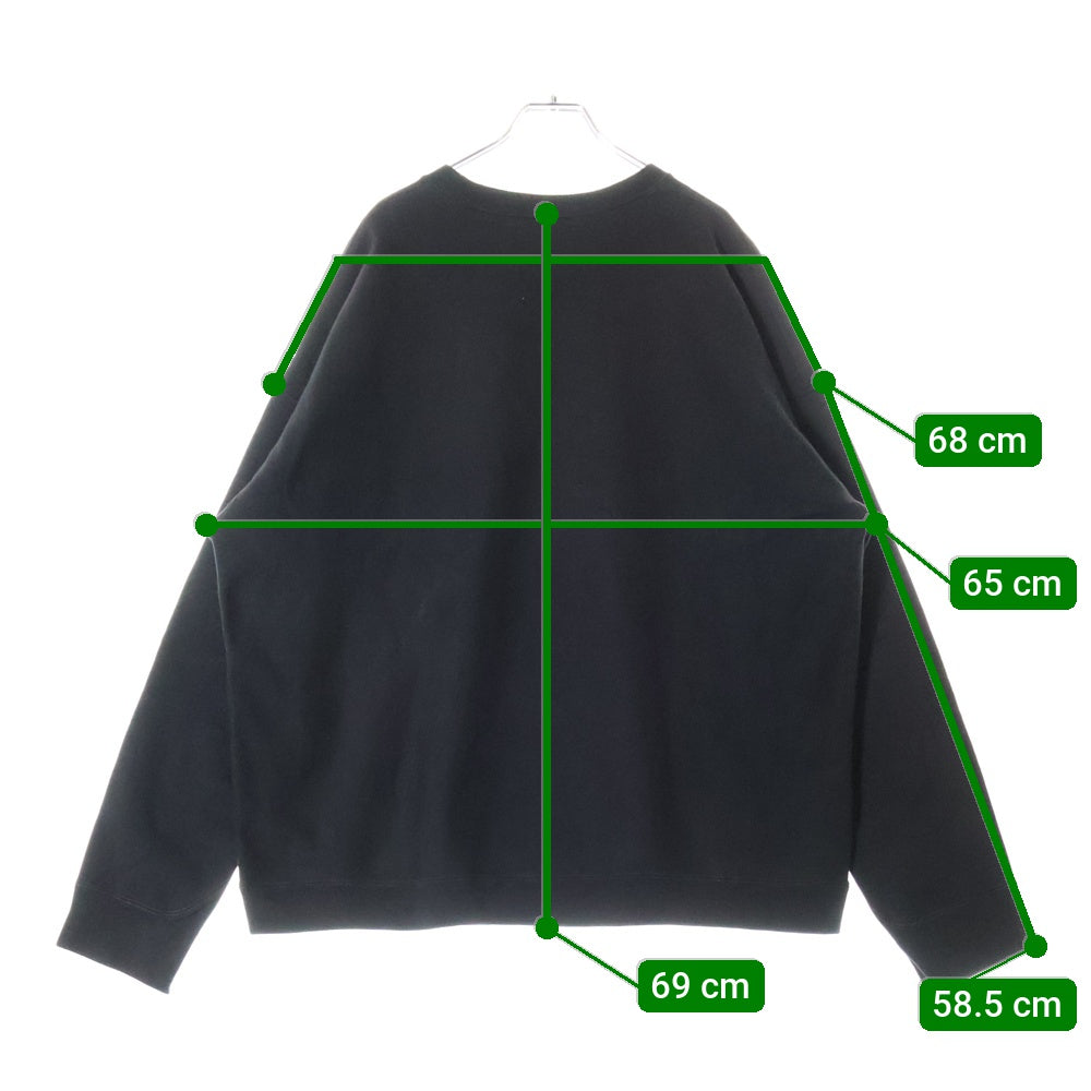 ATON(エイトン) × B2nd GARMENTDYE URAKE OVERSIZED SWEATSHIRT ビーセカンド ガーメントダイ オーバーサイズ クルーネックスウェットトレーナー ブラック 7055446