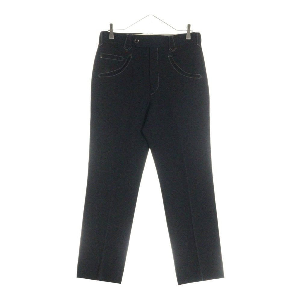 WACKO MARIA(ワコマリア) 10AW ウール ジップフライ スラックス パンツ ブラック 10AW-WSN-10