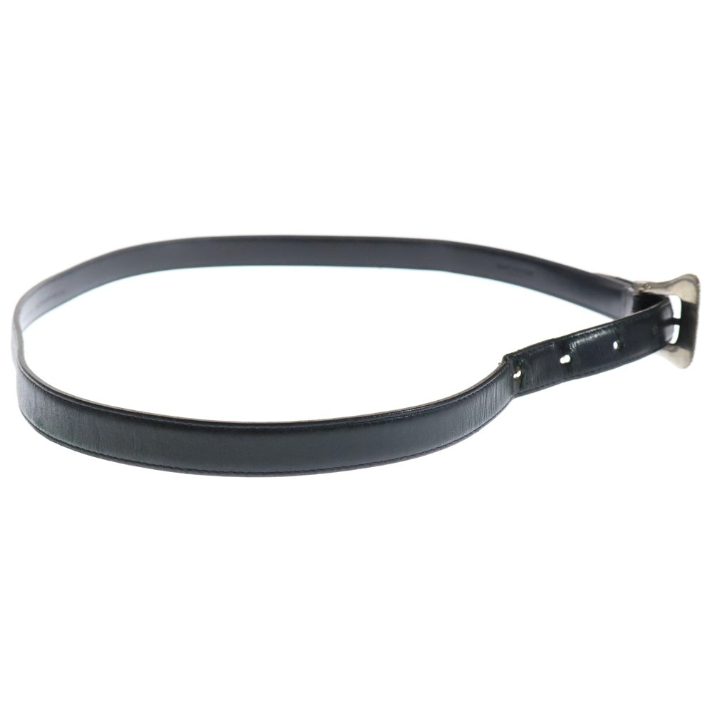 SAINT LAURENT PARIS(サンローランパリ) ウエスタン ナローバックル レザー ベルト ブラック GRZ346571-90-1116