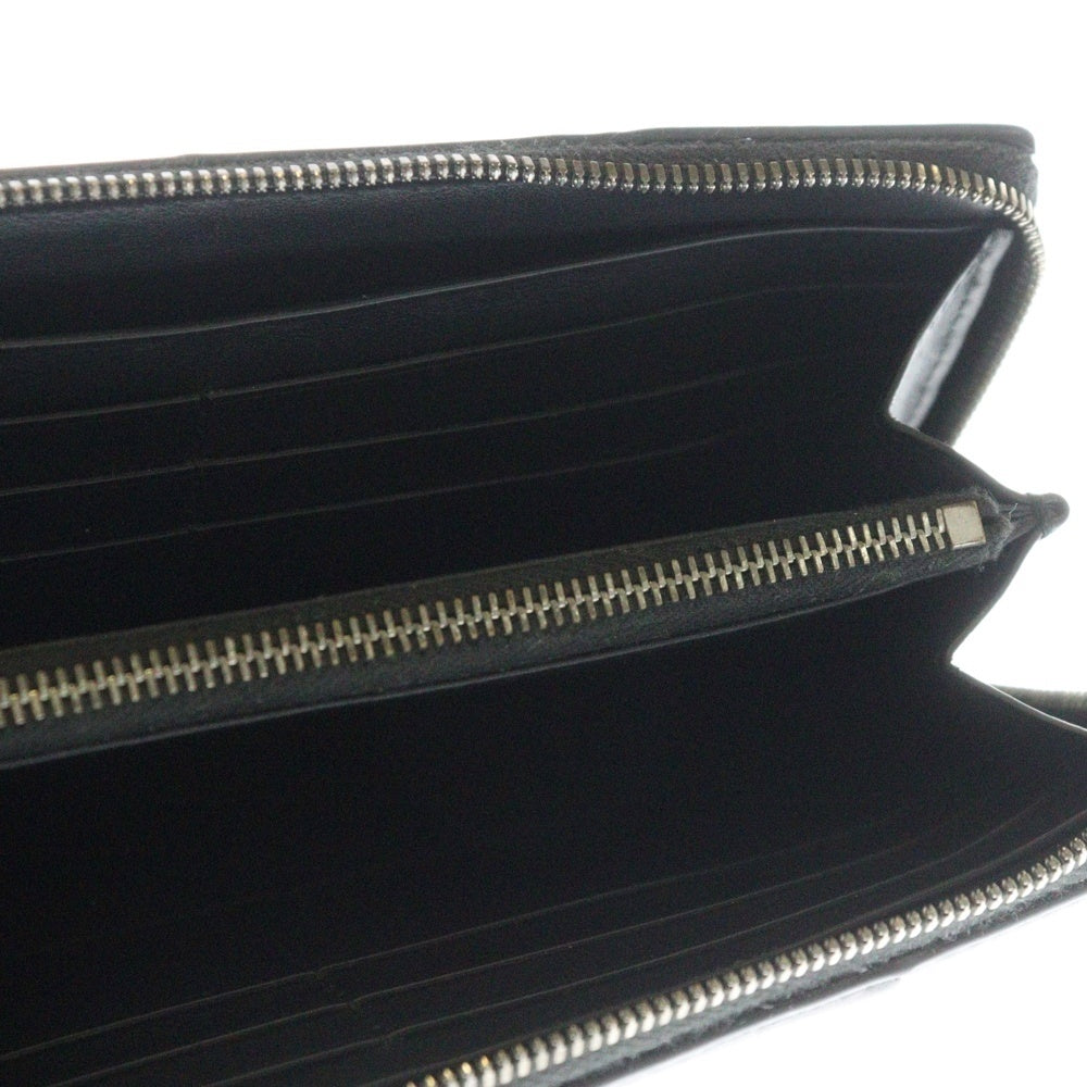 BOTTEGA VENETA(ボッテガヴェネタ) カセット イントレチャート ラウンドジップ 長財布 ブラック 748054VBWD28803