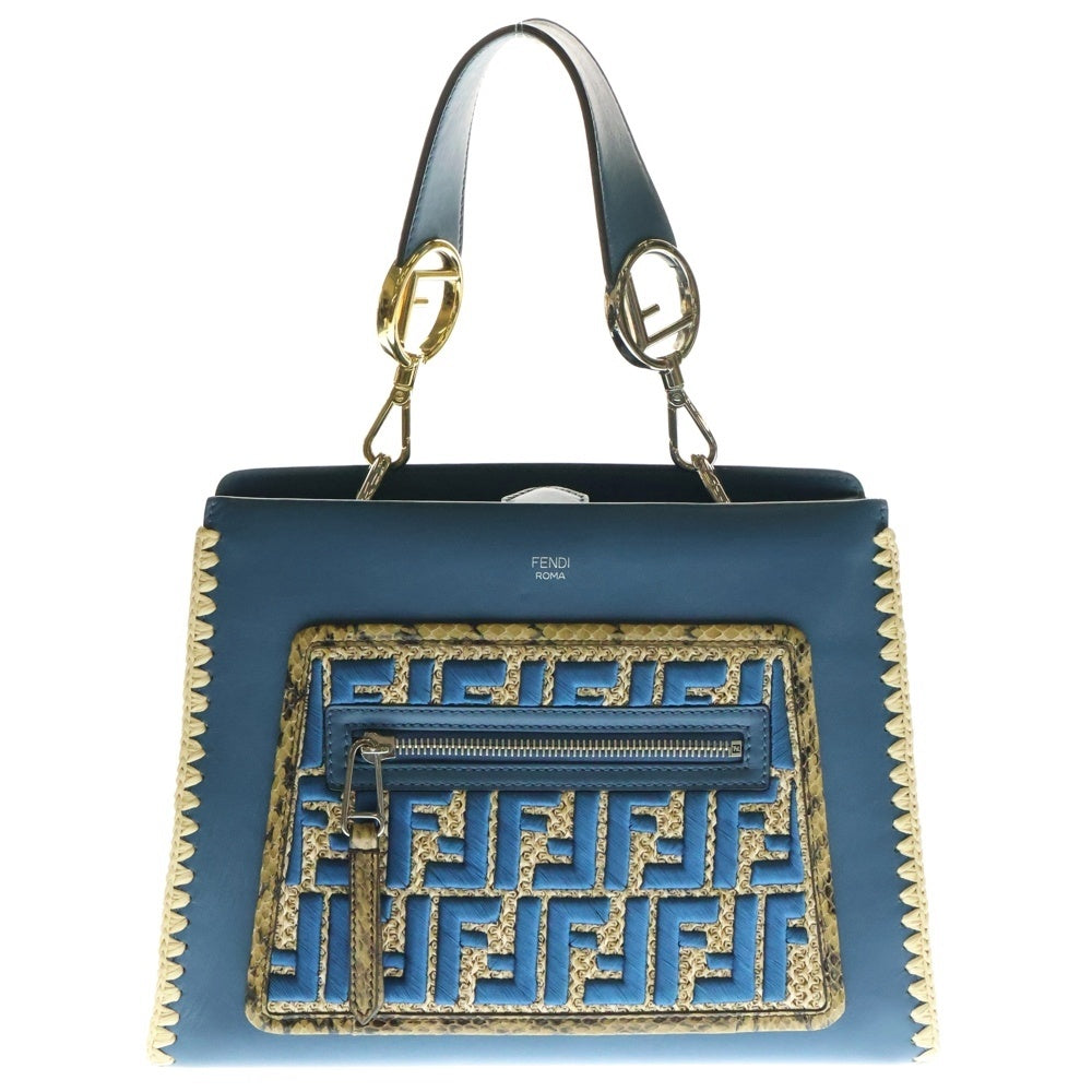 FENDI(フェンディ) ズッカ柄 ラナウェイ 2way ハンドバッグ ブルー レディース 8BH344