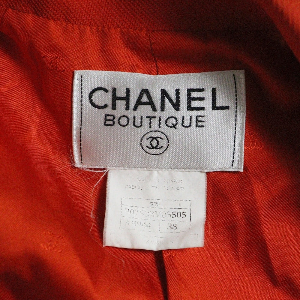 CHANEL(シャネル) 97AW マルチフラップポケット チェーンモチーフ テーラードジャケット オレンジ P07532V05505