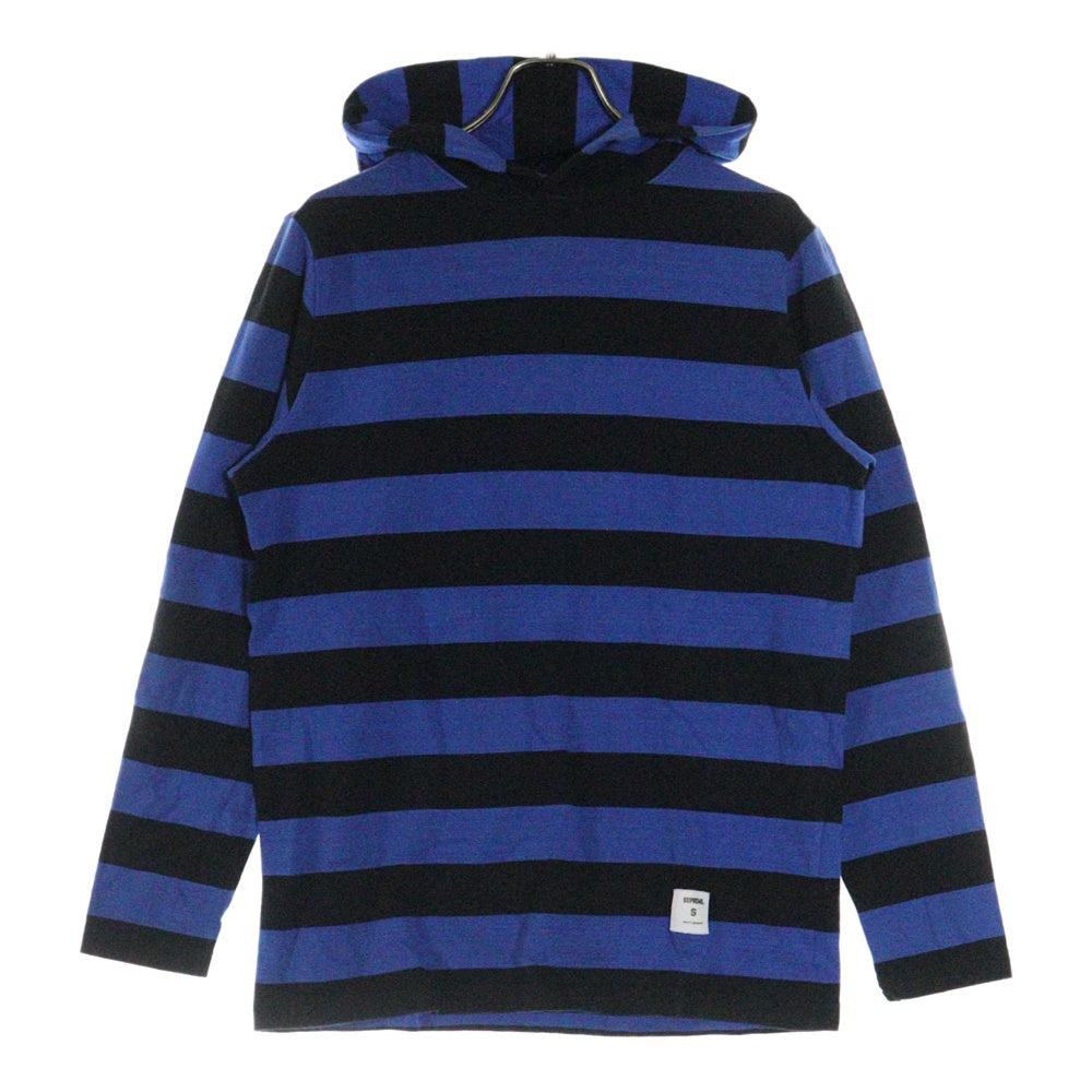 SUPREME(シュプリーム) 14AW Hooded L/S Striped Tee ストライプ スウェット プルオーバーパーカー ブルー/ブラック