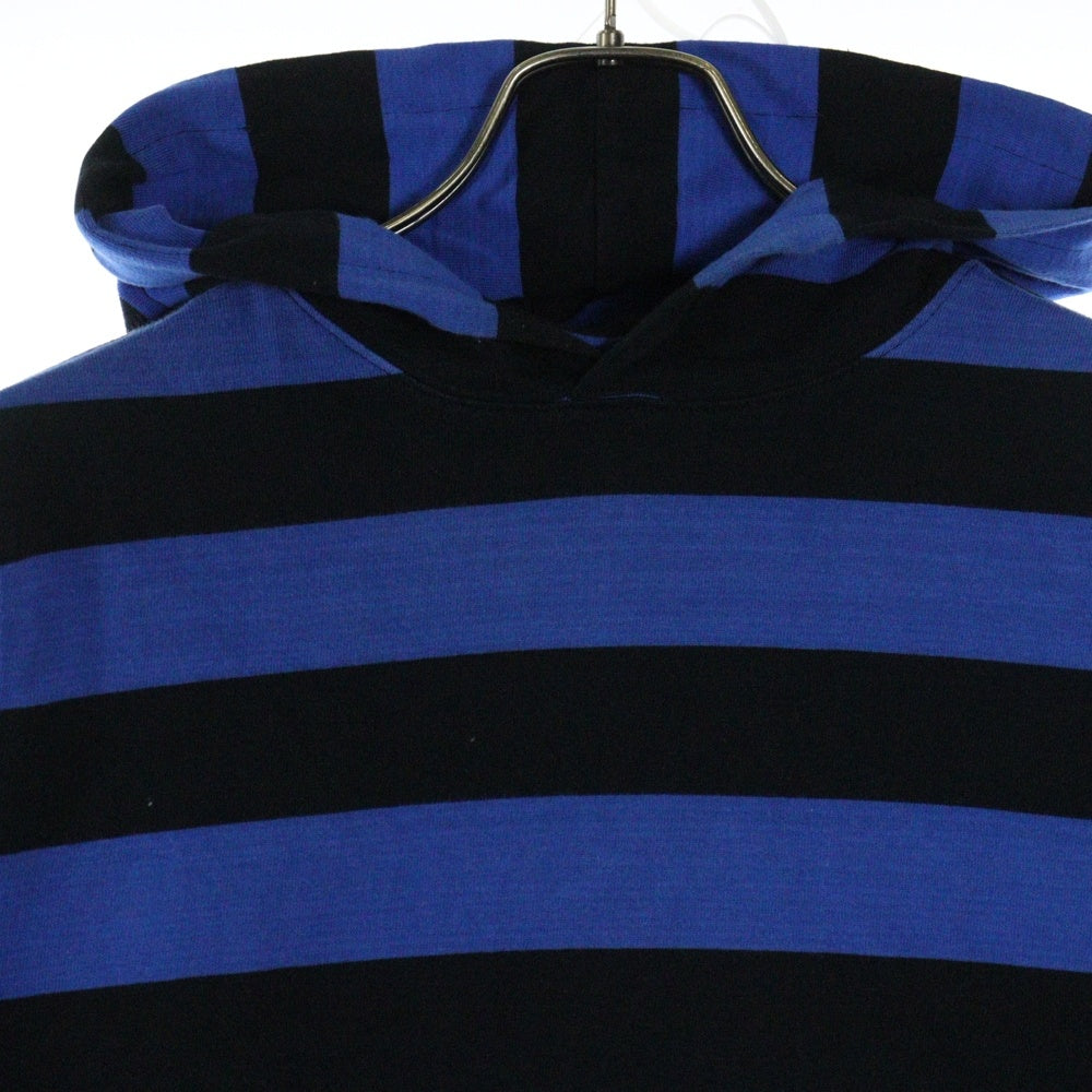 SUPREME(シュプリーム) 14AW Hooded L/S Striped Tee ストライプ スウェット プルオーバーパーカー ブルー/ブラック