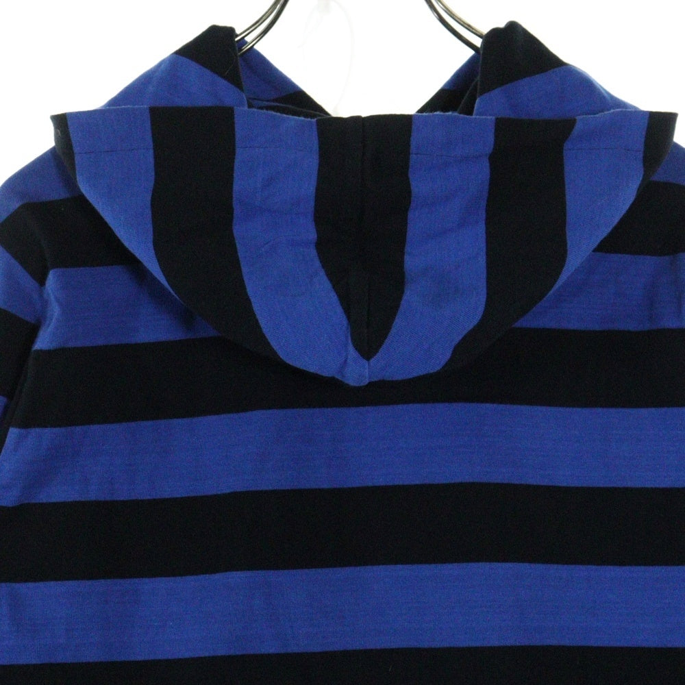 SUPREME(シュプリーム) 14AW Hooded L/S Striped Tee ストライプ スウェット プルオーバーパーカー ブルー/ブラック