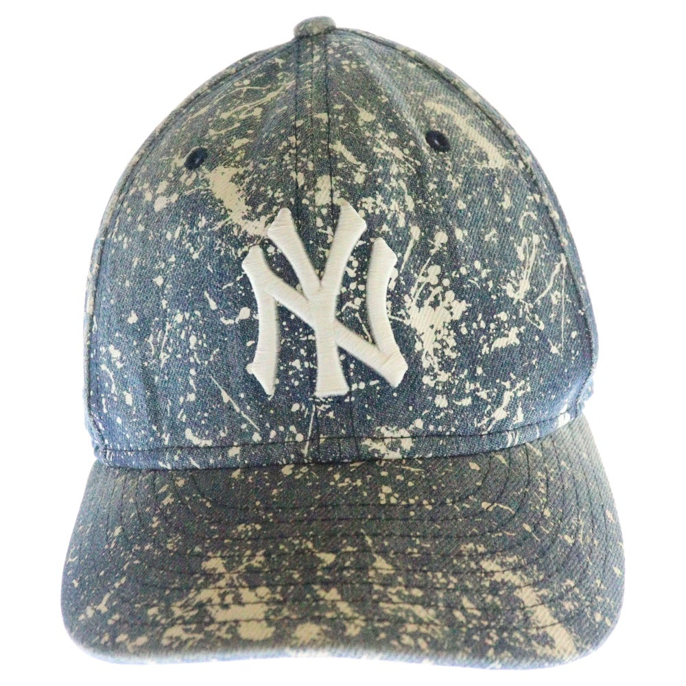 NEW ERA(ニューエラ) 59FIFTY New York Yankees ニューヨークヤンキース ブリーチ 6パネル ベースボールキャップ 帽子 インディゴ/ホワイト