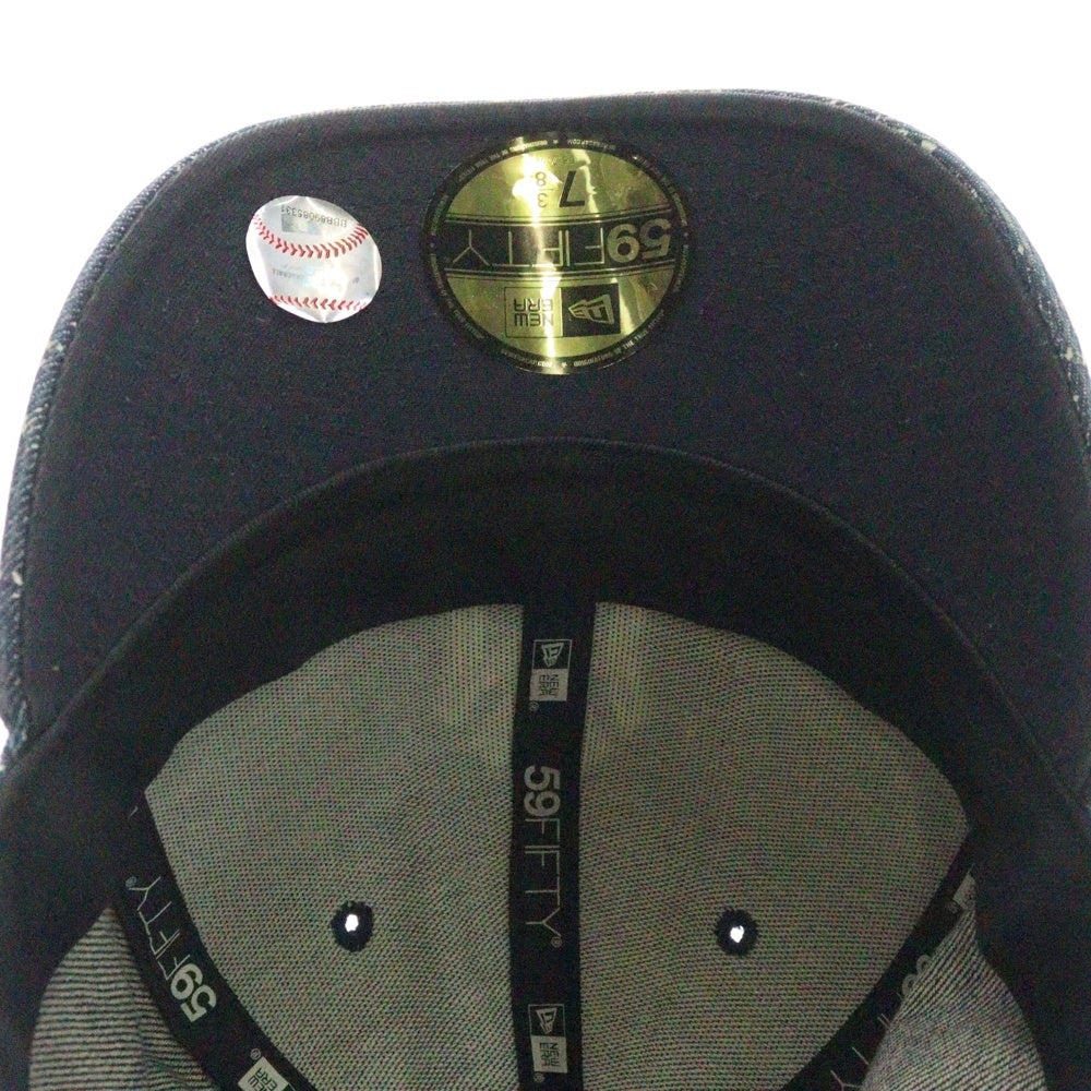 NEW ERA(ニューエラ) 59FIFTY New York Yankees ニューヨークヤンキース ブリーチ 6パネル ベースボールキャップ 帽子 インディゴ/ホワイト