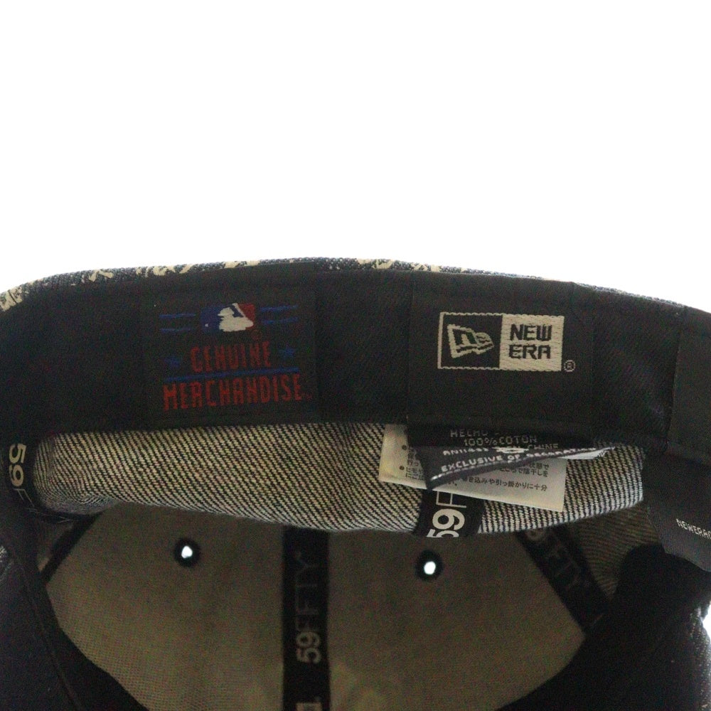 NEW ERA(ニューエラ) 59FIFTY New York Yankees ニューヨークヤンキース ブリーチ 6パネル ベースボールキャップ 帽子 インディゴ/ホワイト