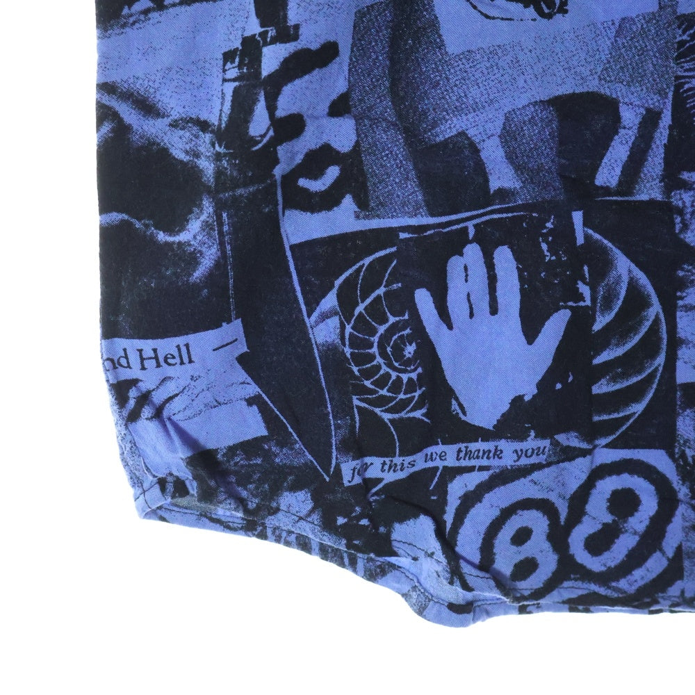 SUPREME(シュプリーム) 18SS Vibrations Rayon Shirt ヴァイブレーションズ グラフィックプリント レーヨン オープンカラー 半袖シャツ ブルー