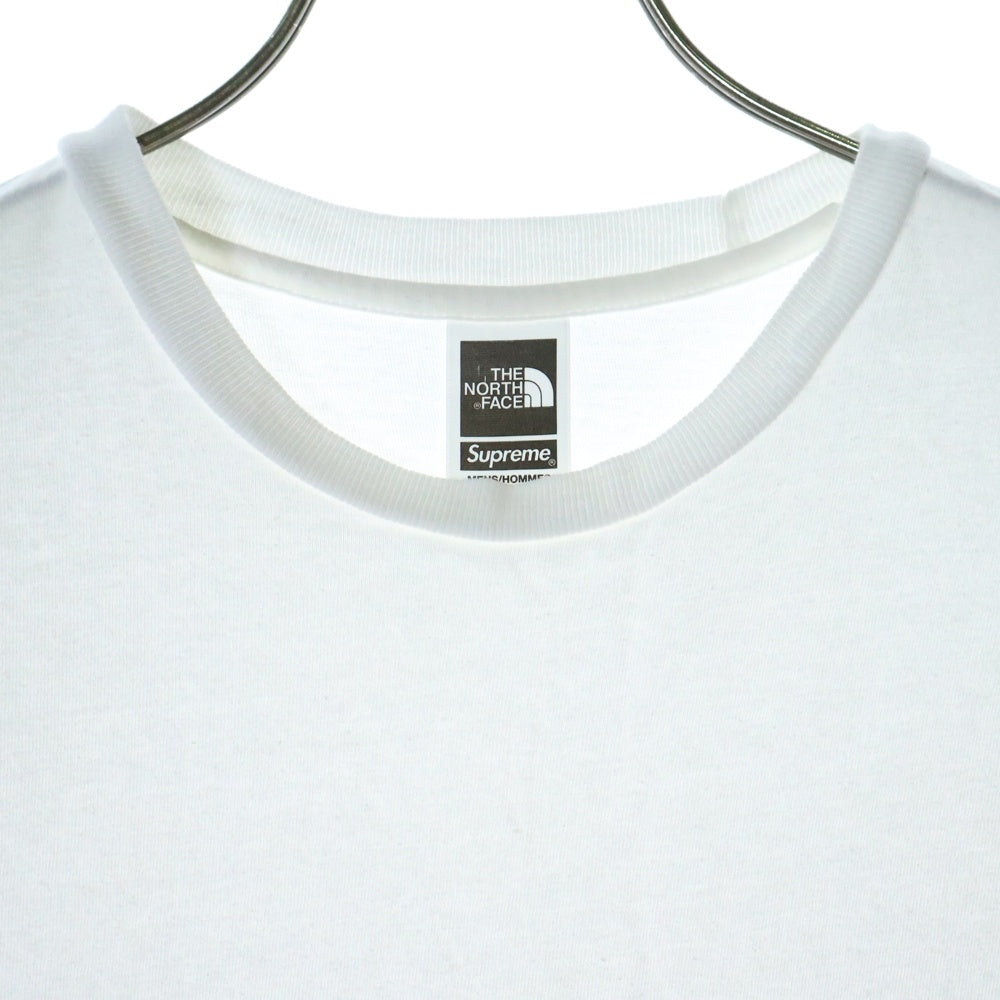 SUPREME(シュプリーム) 23SS × THE NORTH FACE Printed Pocket Tee ロゴプリント ポケット クルーネック半袖Tシャツ カットソー ホワイト/レッド NT02309I