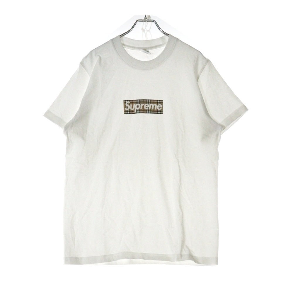 SUPREME(シュプリーム) 22SS × Burberry Box Logo Tee バーバリー ボックスロゴ クルーネック半袖Tシャツ カットソー ホワイト