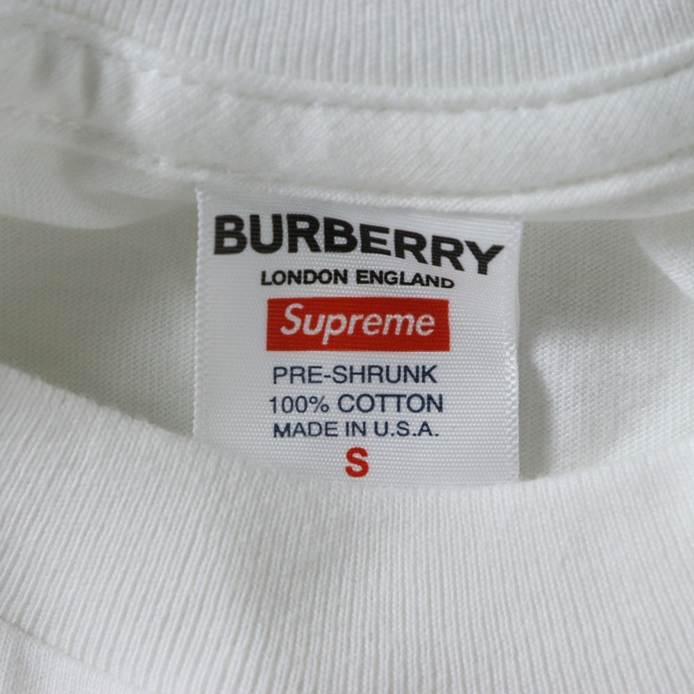 SUPREME(シュプリーム) 22SS × Burberry Box Logo Tee バーバリー ボックスロゴ クルーネック半袖Tシャツ カットソー ホワイト