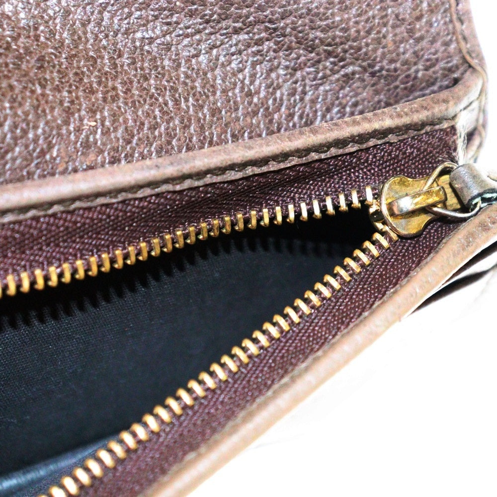 GUCCI(グッチ) GGスプリーム シェリーライン キャンバス 二つ折り財布 ブラウン