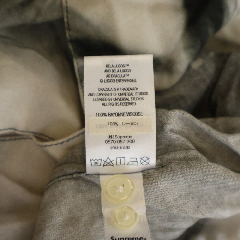 SUPREME(シュプリーム) 19SS Bela Lugosi Rayon S/S Shirt ベラルゴシ フォトプリント レーヨン オープンカラー 半袖シャツ ブラック/グレー