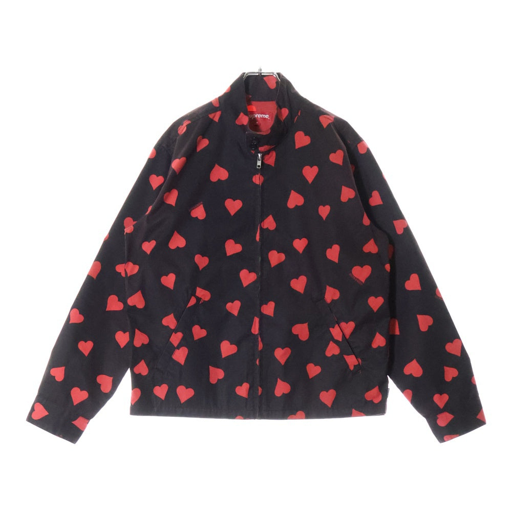 SUPREME(シュプリーム) 17SS Hearts Harrington Jacket ハート総柄 ジップアップハリントンジャケット ブラック/レッド