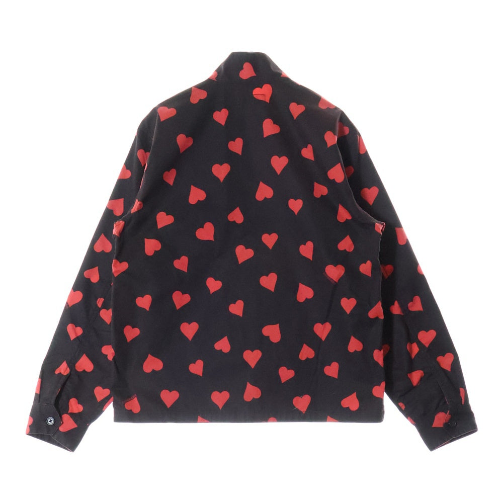 SUPREME(シュプリーム) 17SS Hearts Harrington Jacket ハート総柄 ジップアップハリントンジャケット ブラック/レッド