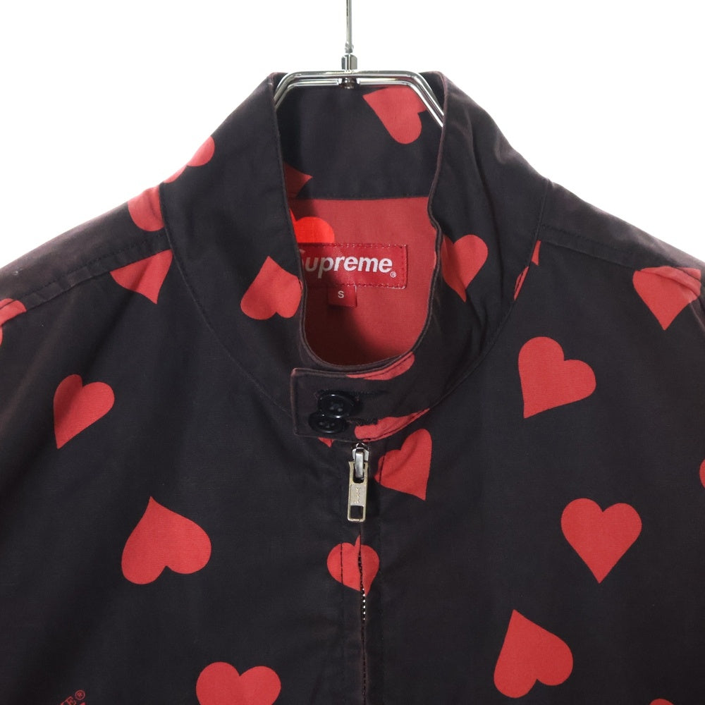 SUPREME(シュプリーム) 17SS Hearts Harrington Jacket ハート総柄 ジップアップハリントンジャケット ブラック/レッド