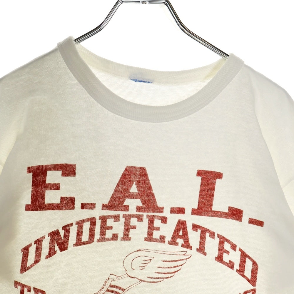 CHAMPION(チャンピオン) 90S VINTAGE USA製 ウィングフット 染み込みプリント クルーネック 半袖カットソー ヴィンテージTシャツ ホワイト