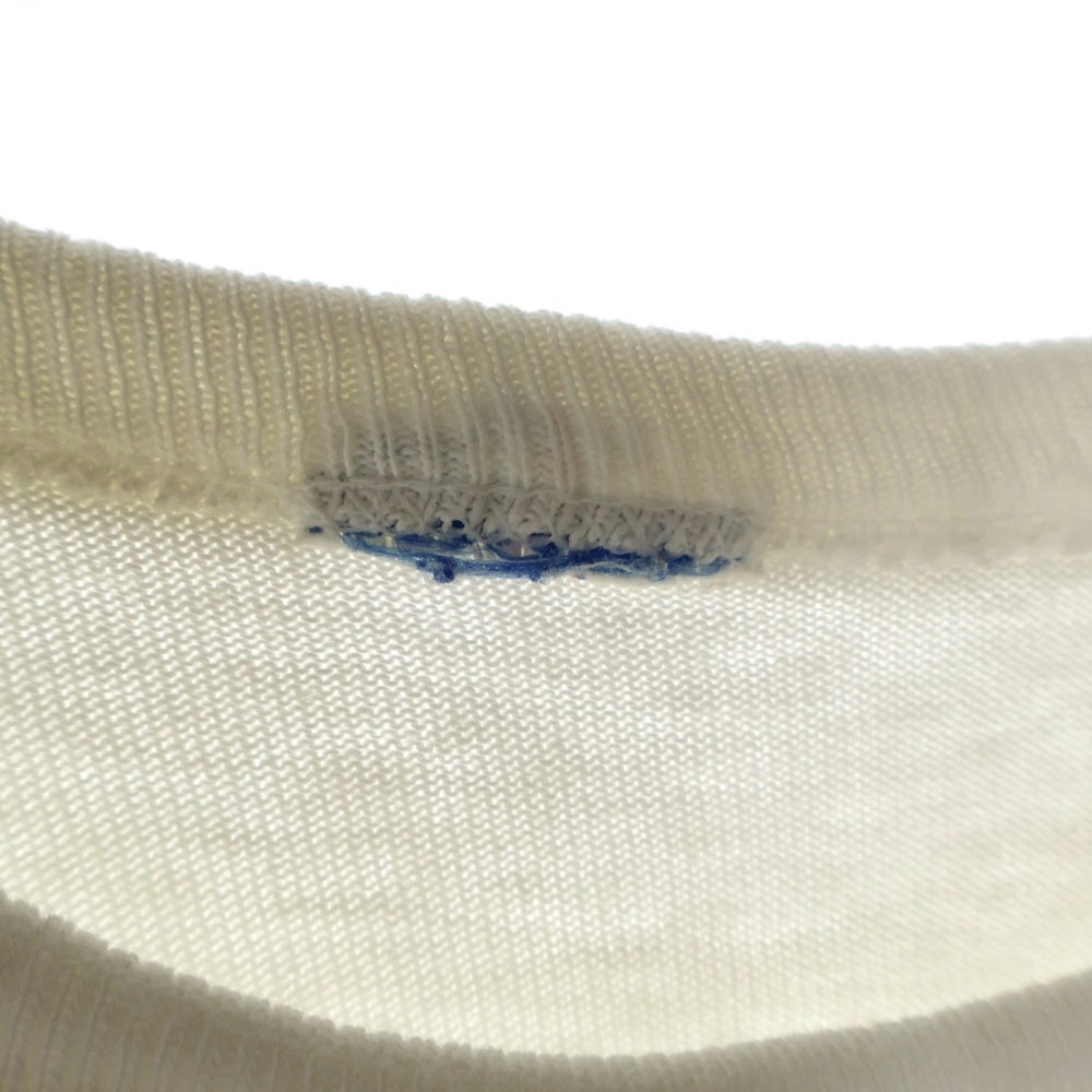 CHAMPION(チャンピオン) 90S VINTAGE USA製 ウィングフット 染み込みプリント クルーネック 半袖カットソー ヴィンテージTシャツ ホワイト