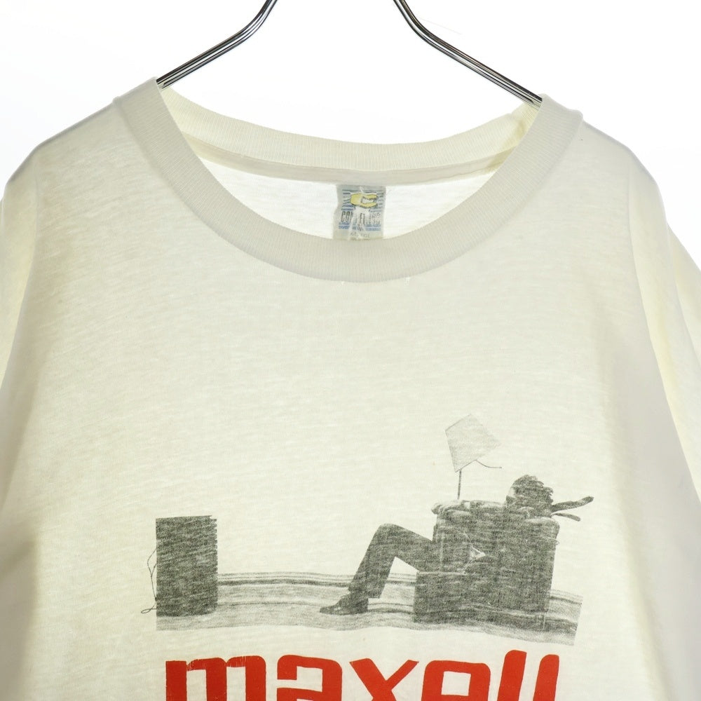 VINTAGE(ヴィンテージ) 00S VINTAGE MAXELL TAKE YOUR MUSIC TO THE MAX TEE マクセル テイク ユア ミュージック トゥ ザ マックス クルーネック 半袖Tシャツ カットソー ホワイト