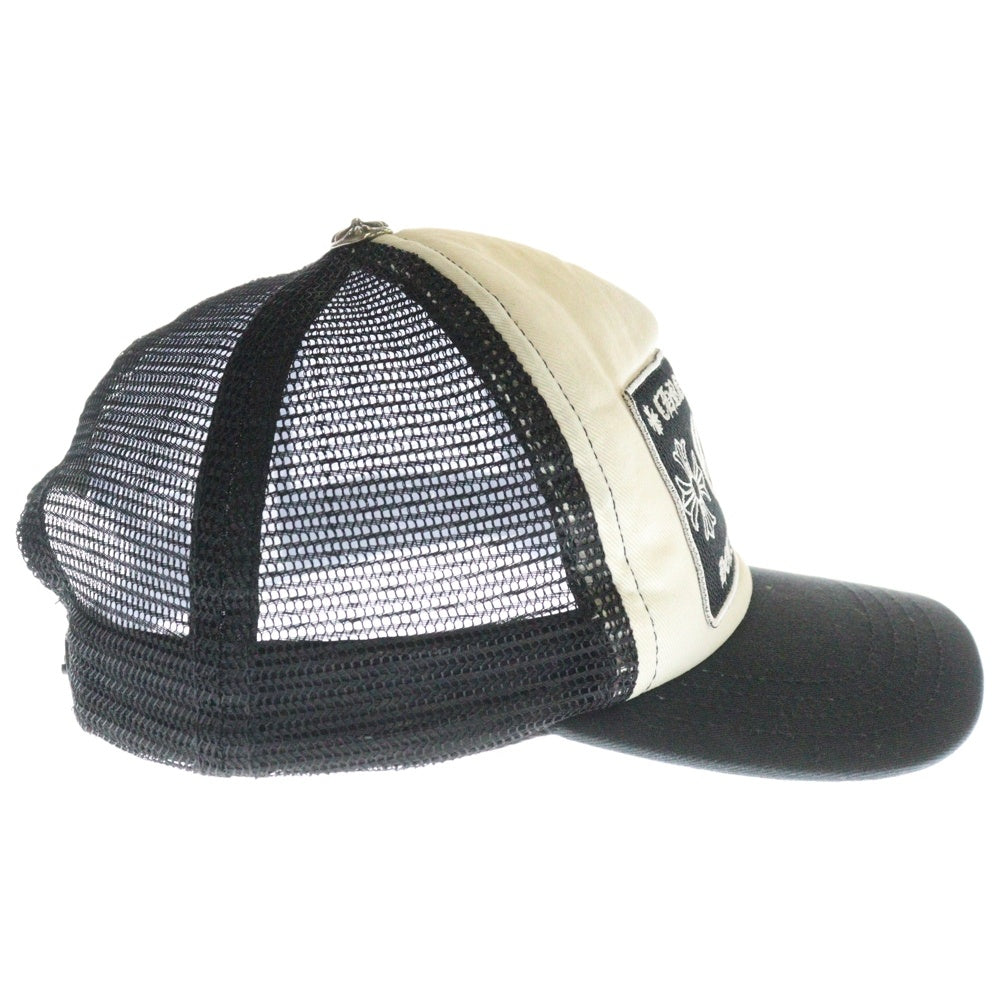 CHROME HEARTS(クロムハーツ) CH LOGO TRUCKER CAP CHロゴ刺繍 クロスボール付 トラッカーキャップ メッシュ帽子 ブラック/ホワイト