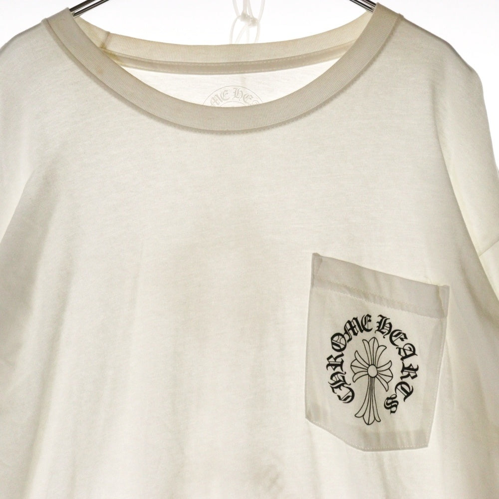 CHROME HEARTS(クロムハーツ) CH L/S TEE フロントCHロゴ アームプリントデザイン クルーネック 長袖Tシャツ カットソー ホワイト