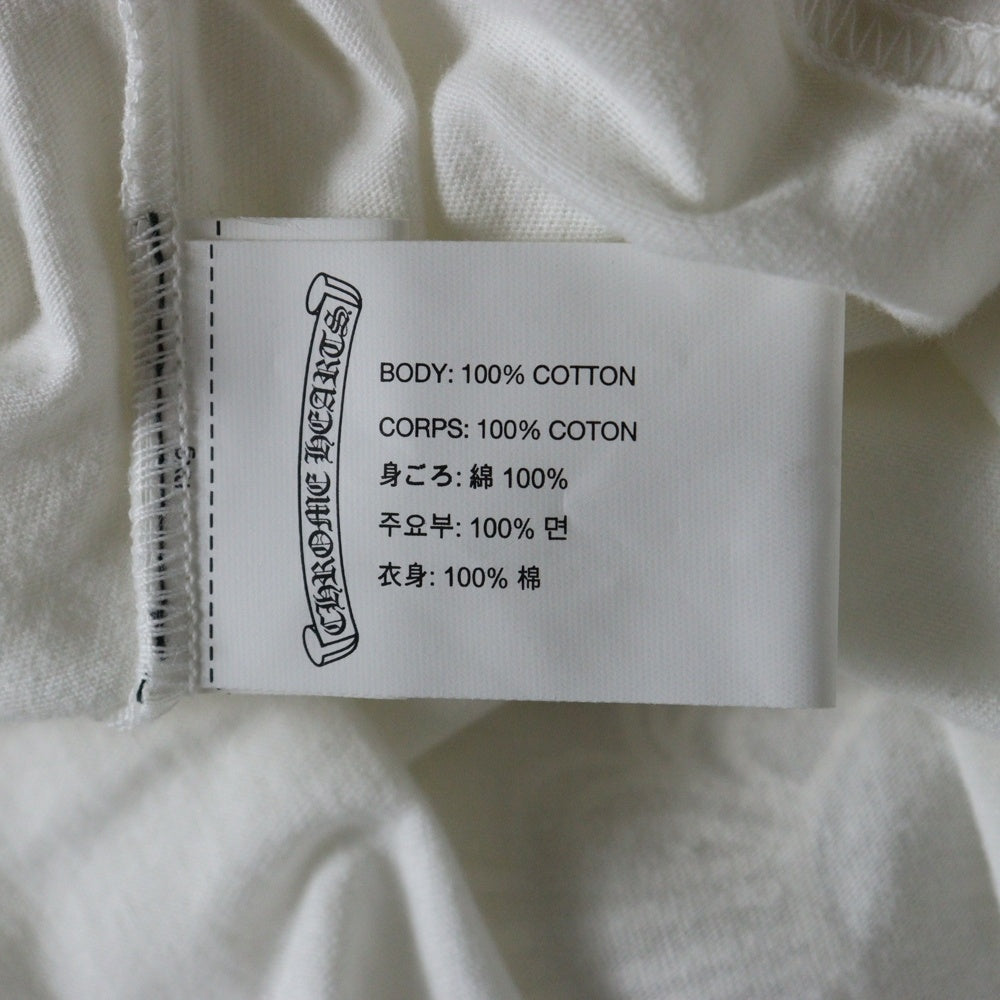 CHROME HEARTS(クロムハーツ) CH L/S TEE フロントCHロゴ アームプリントデザイン クルーネック 長袖Tシャツ カットソー ホワイト