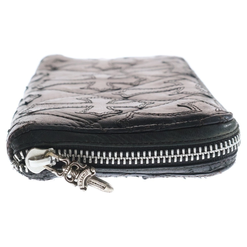 CHROME HEARTS(クロムハーツ) REC F ZIP QUILTED WALLET セメタリークロス キルティング レザーウォレット 財布 ブラック