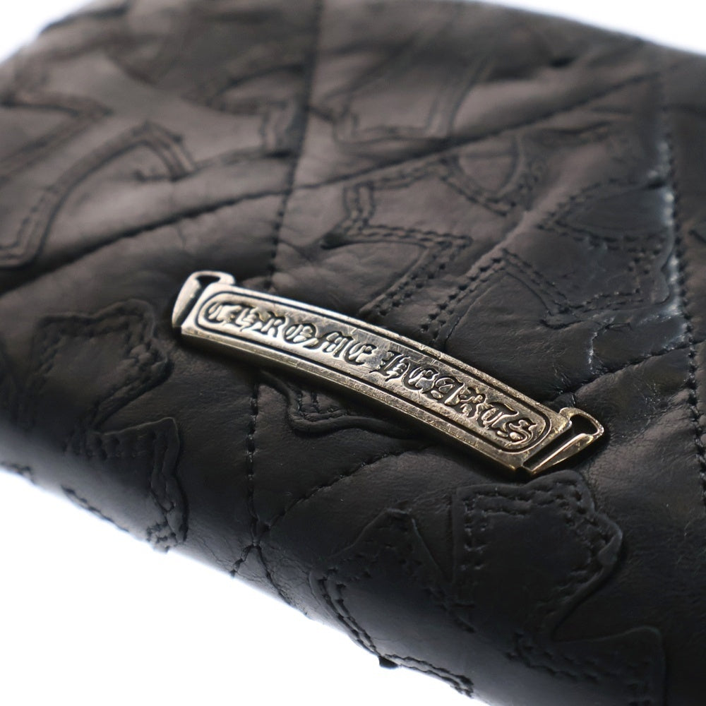 CHROME HEARTS(クロムハーツ) REC F ZIP QUILTED WALLET セメタリークロス キルティング レザーウォレット 財布 ブラック