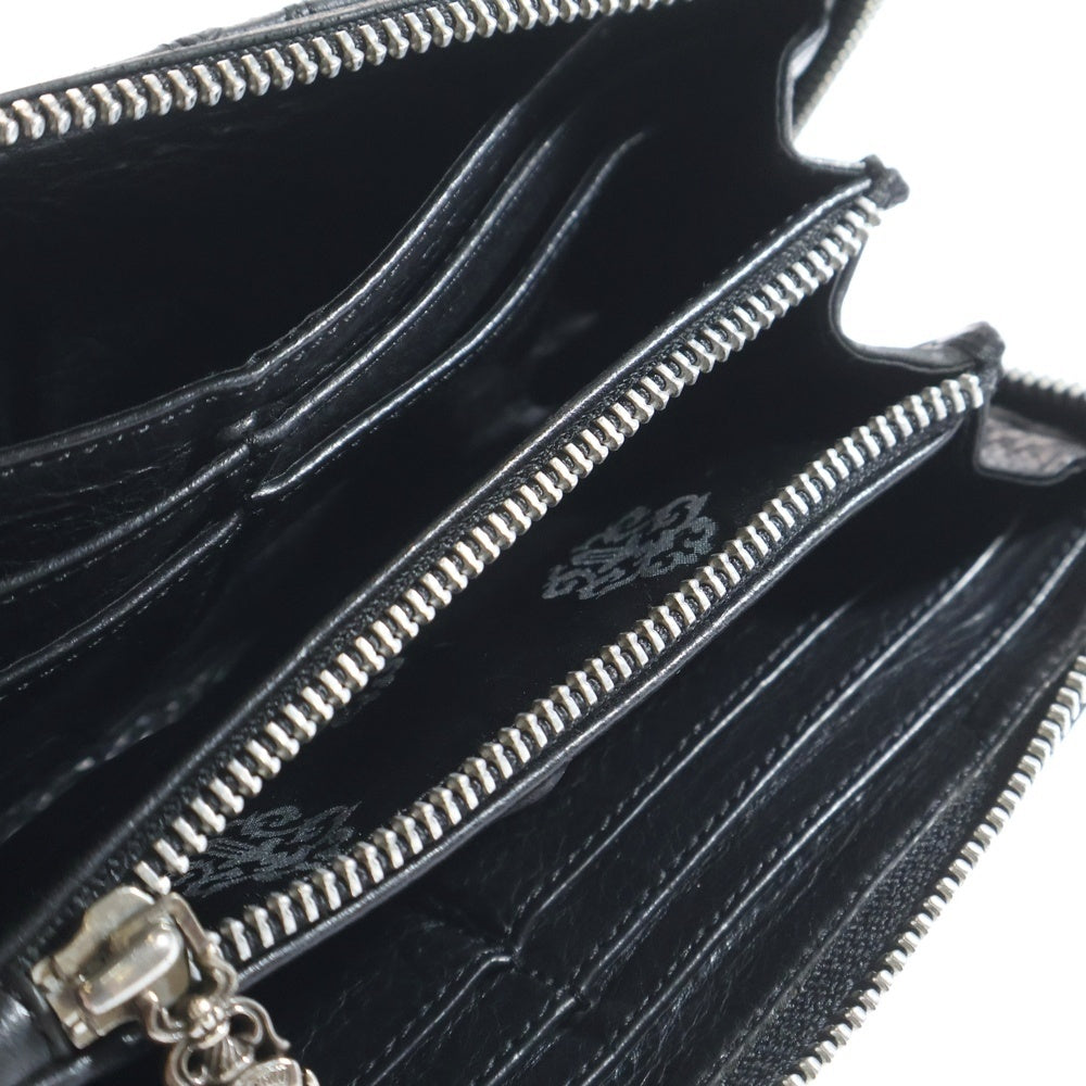 CHROME HEARTS(クロムハーツ) REC F ZIP QUILTED WALLET セメタリークロス キルティング レザーウォレット 財布 ブラック