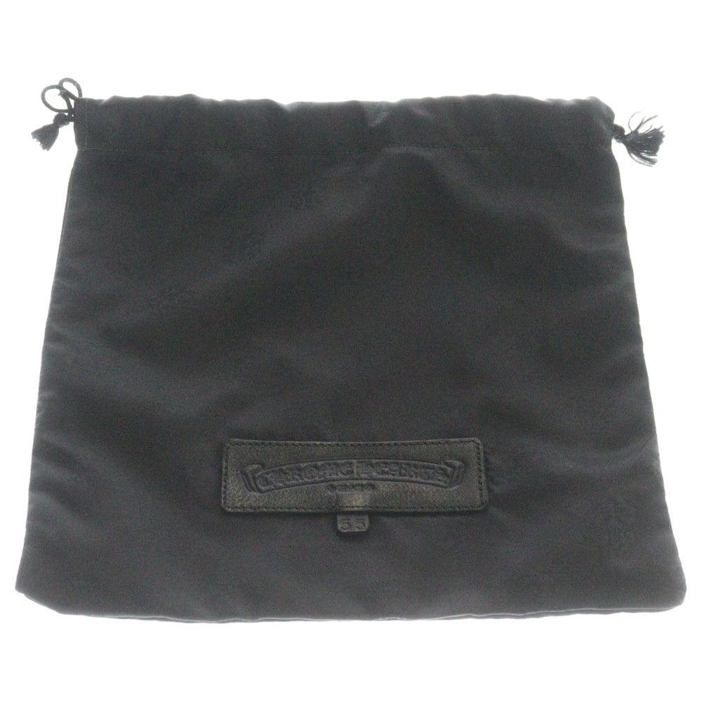CHROME HEARTS(クロムハーツ) SQ PKT 3CEME CRS スクエアポケット 3クロスパッチ スエードレザーショルダーバッグ ブラック