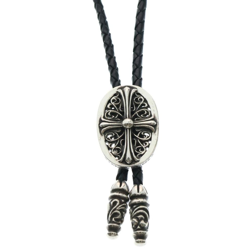 CHROME HEARTS(クロムハーツ) BOLOTIE OVALTINY タイニークラシックオーバルクロス ループタイ シルバー/ブラック BCA209