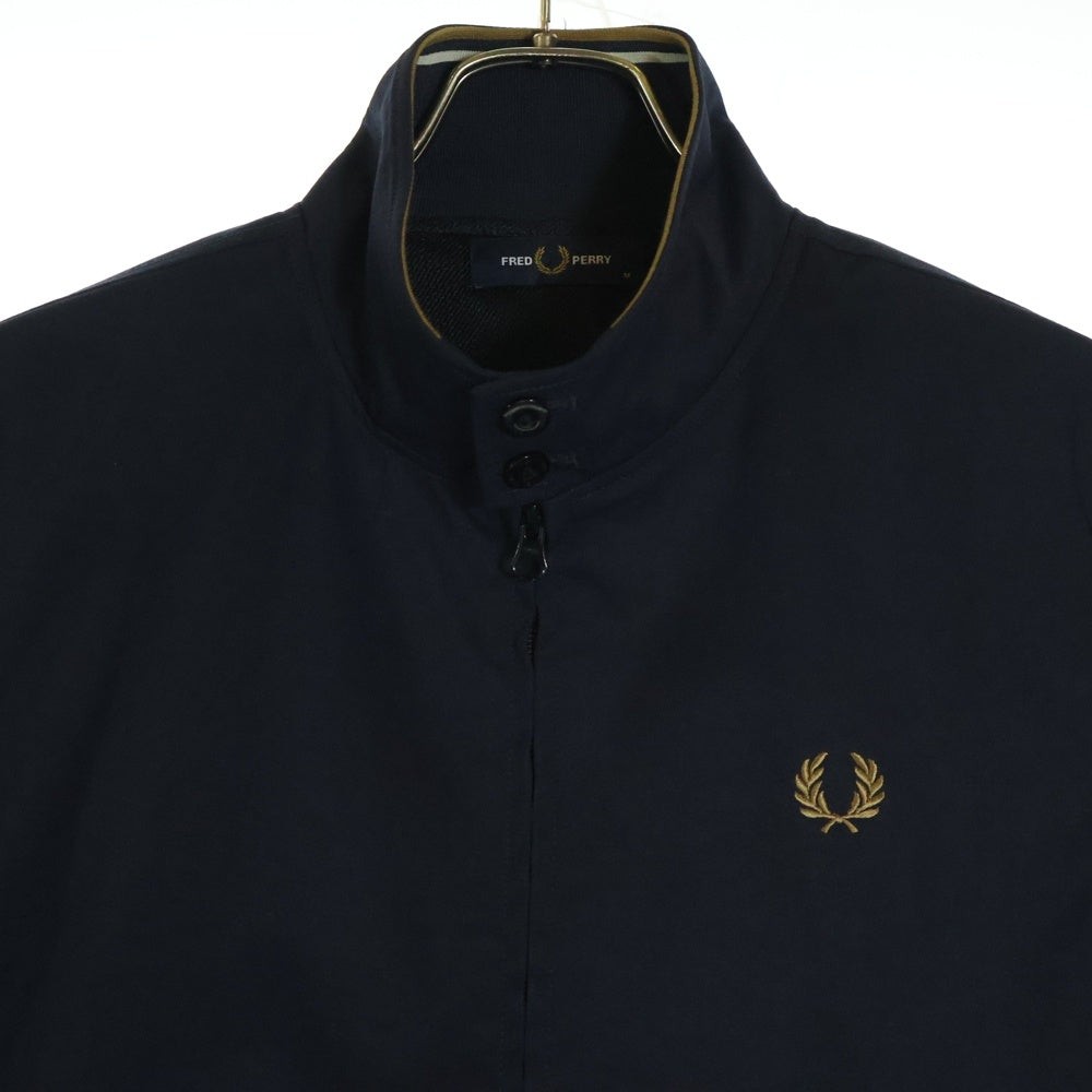 FRED PERRY(フレッドペリー) ナイロン ストレッチ スタンドカラー ジップアップ スイングトップ ジャケット ネイビー