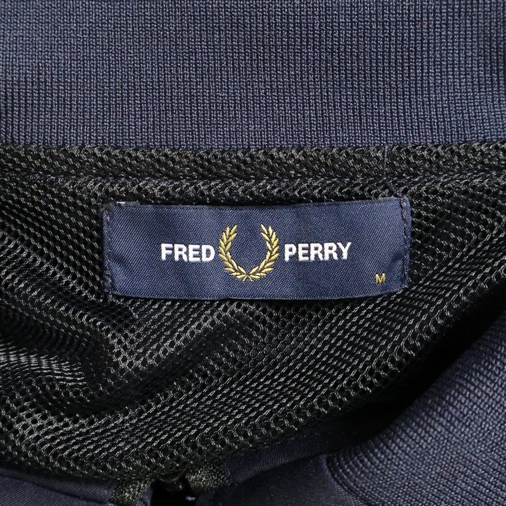 FRED PERRY(フレッドペリー) ナイロン ストレッチ スタンドカラー ジップアップ スイングトップ ジャケット ネイビー