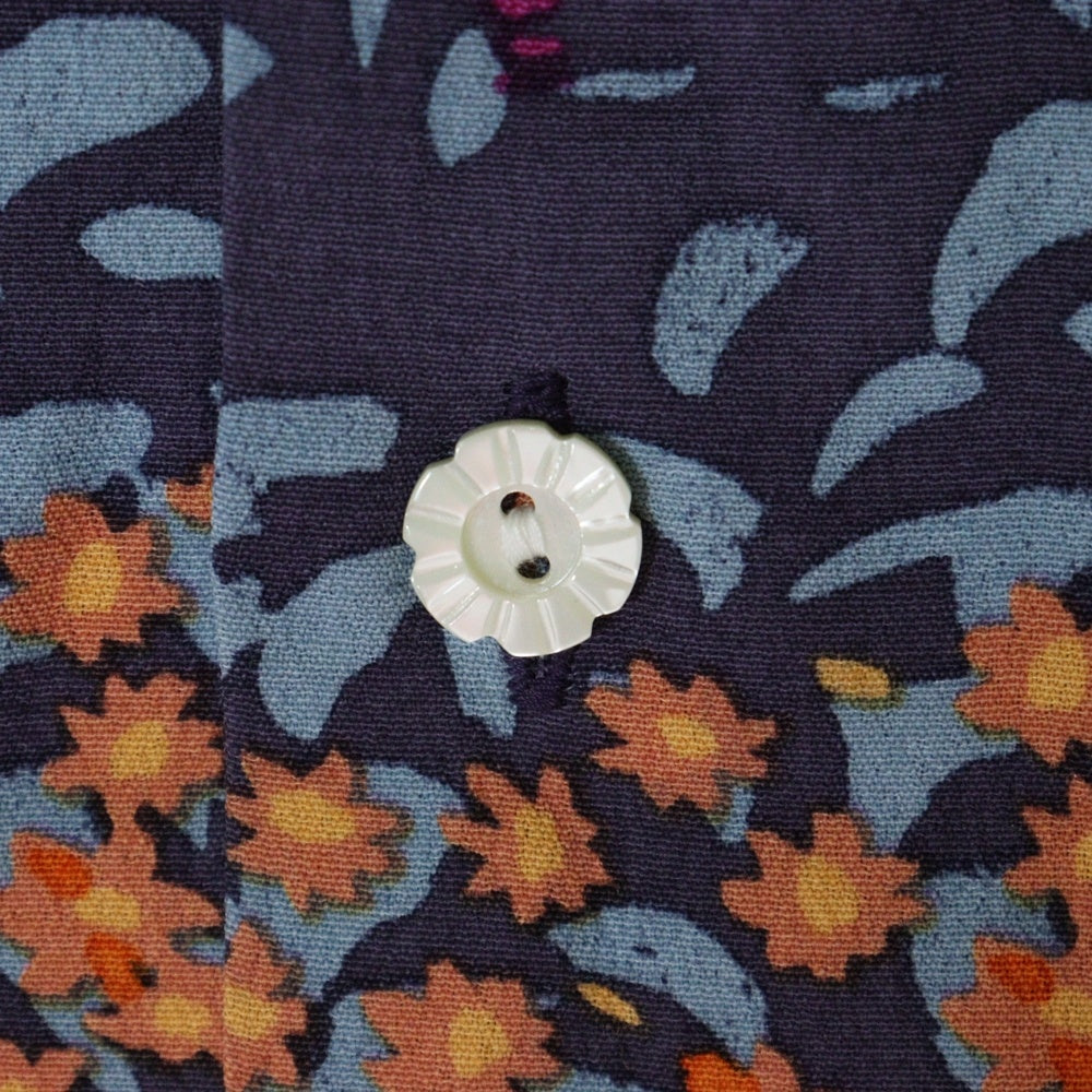 Sasquatchfabrix.(サスクワッチファブリックス) 25SS OC H/S SHIRTS “FLOWERS” フラワー オープンカラー 半袖シャツ パープル 25SS-SY5-003